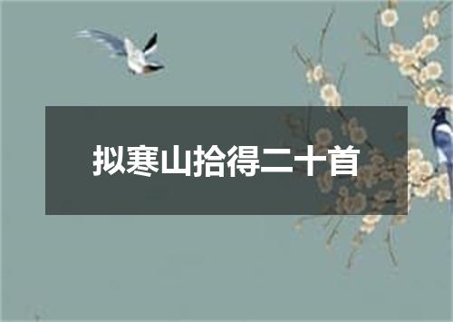拟寒山拾得二十首