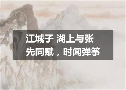 江城子 湖上与张先同赋，时闻弹筝