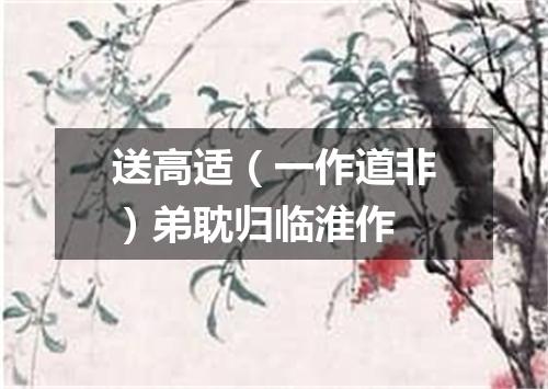 送高适（一作道非）弟耽归临淮作