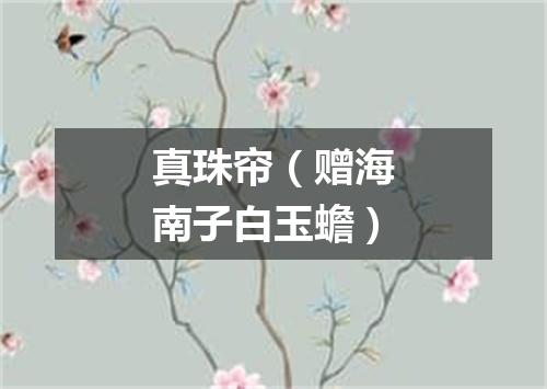 真珠帘（赠海南子白玉蟾）