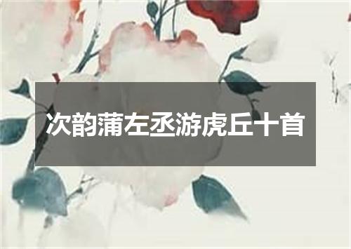 次韵蒲左丞游虎丘十首
