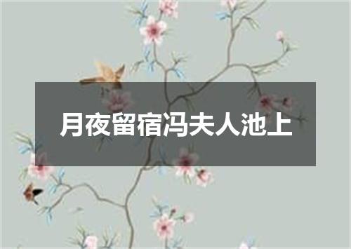 月夜留宿冯夫人池上