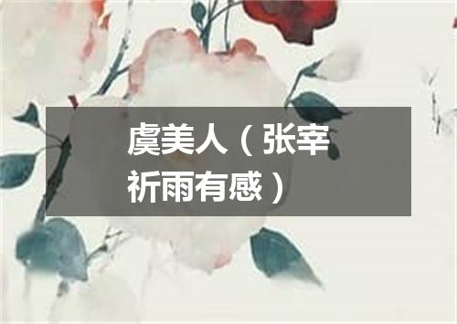 虞美人（张宰祈雨有感）