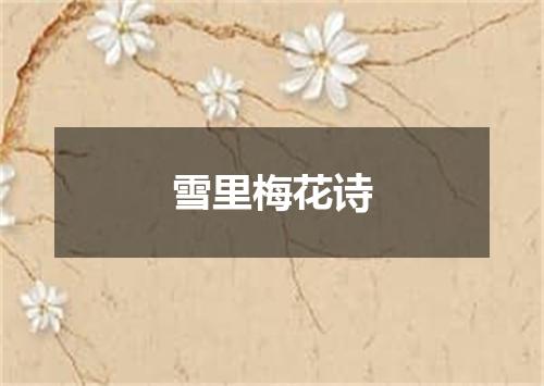 雪里梅花诗