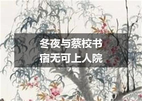 冬夜与蔡校书宿无可上人院