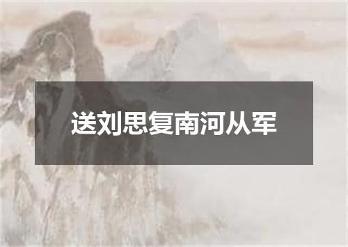 送刘思复南河从军