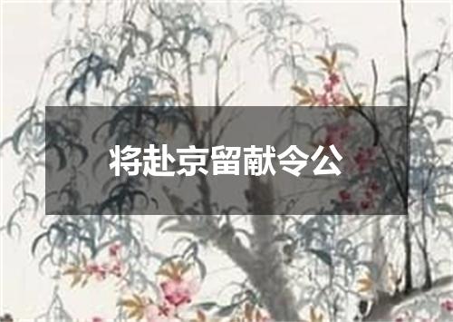 将赴京留献令公