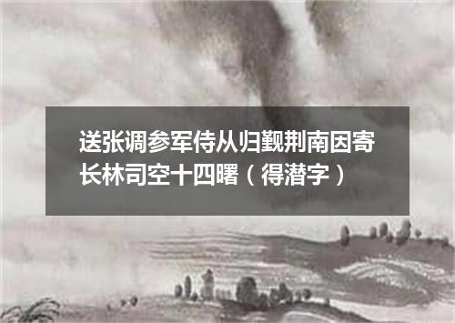 送张调参军侍从归觐荆南因寄长林司空十四曙（得潜字）