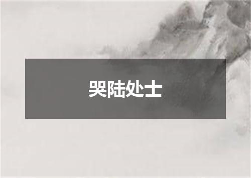 哭陆处士