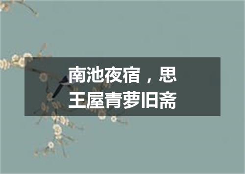 南池夜宿，思王屋青萝旧斋
