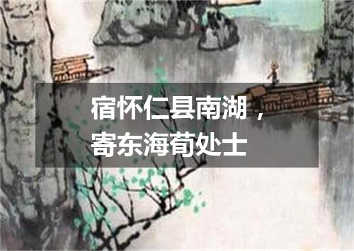 宿怀仁县南湖，寄东海荀处士