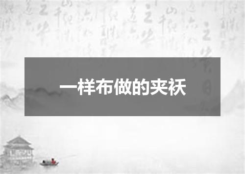 一样布做的夹袄