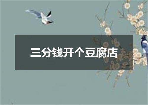 三分钱开个豆腐店