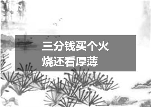 三分钱买个火烧还看厚薄