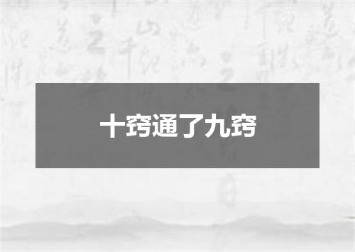 十窍通了九窍