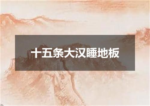 十五条大汉睡地板