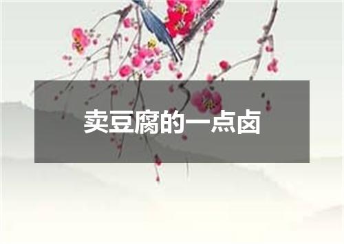 卖豆腐的一点卤