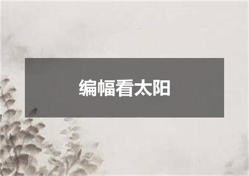 编幅看太阳