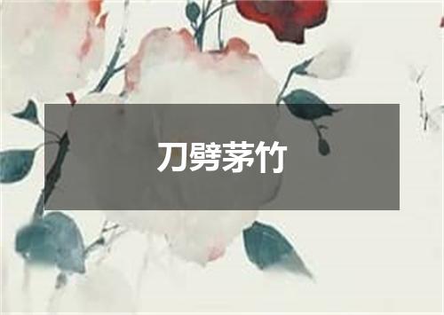 刀劈茅竹