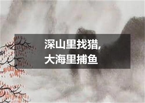 深山里找猎,大海里捕鱼