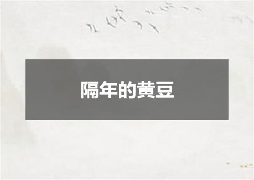 隔年的黄豆