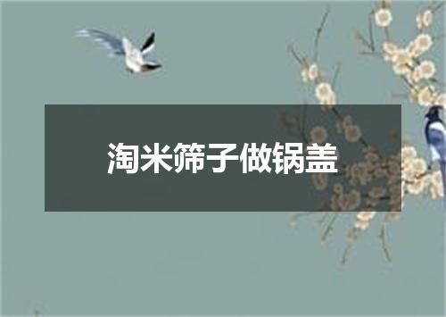 淘米筛子做锅盖