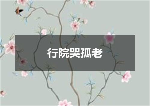 行院哭孤老