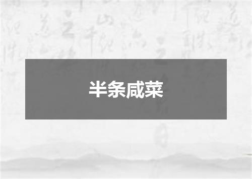 半条咸菜