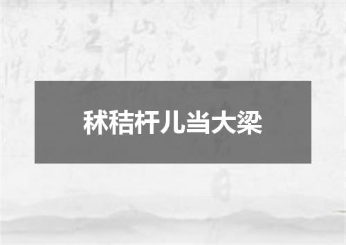 秫秸杆儿当大梁