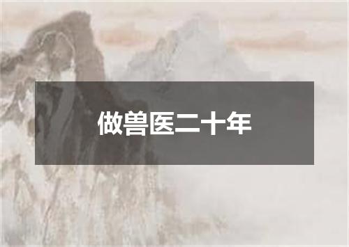 做兽医二十年