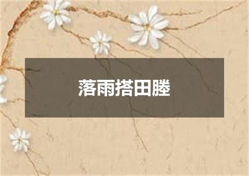 落雨搭田塍
