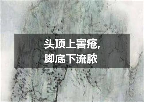 头顶上害疮,脚底下流脓