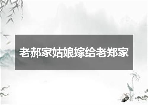 老郝家姑娘嫁给老郑家