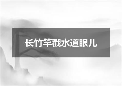 长竹竿戳水道眼儿