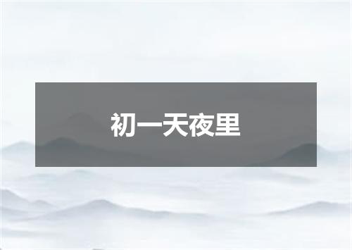 初一天夜里