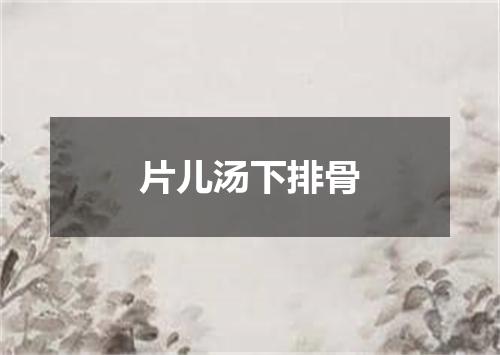片儿汤下排骨