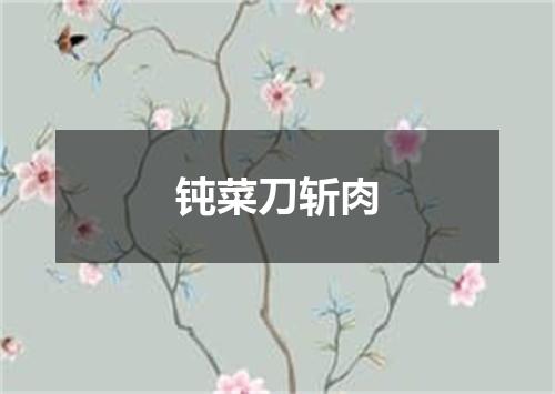 钝菜刀斩肉