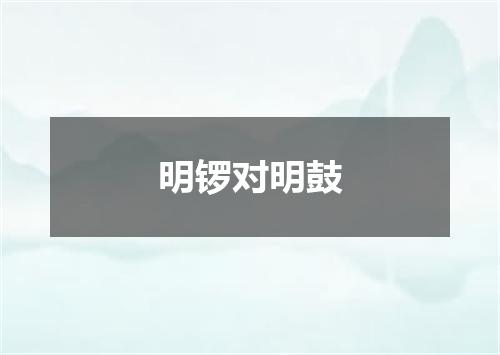 明锣对明鼓