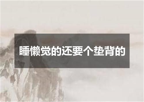 睡懒觉的还要个垫背的