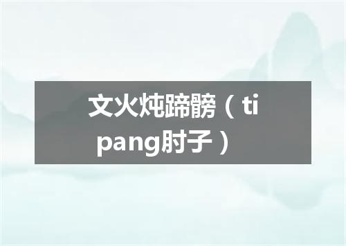 文火炖蹄髈（ti pang肘子）