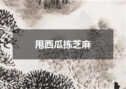 甩西瓜拣芝麻