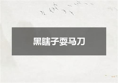 黑瞎子耍马刀
