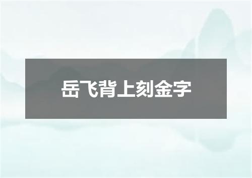 岳飞背上刻金字