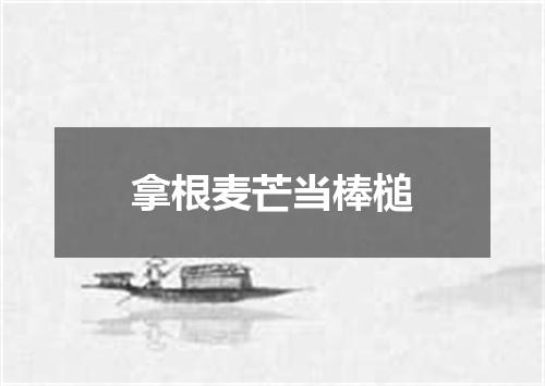 拿根麦芒当棒槌