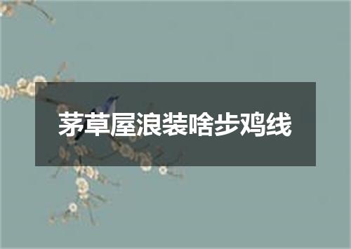 茅草屋浪装啥步鸡线