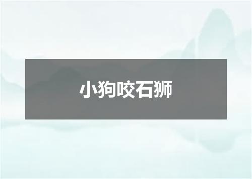小狗咬石狮