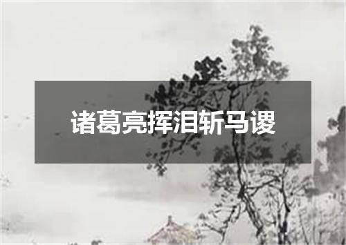 诸葛亮挥泪斩马谡