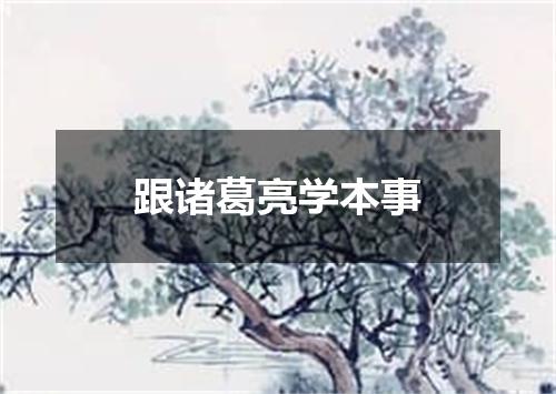 跟诸葛亮学本事