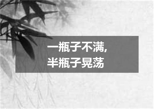 一瓶子不满,半瓶子晃荡