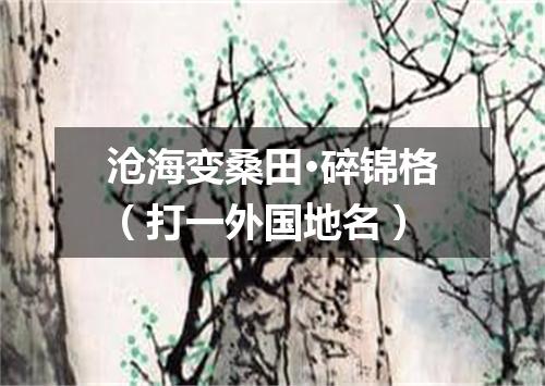 沧海变桑田·碎锦格（打一外国地名）